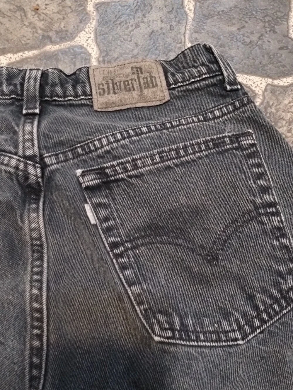 LEVIS Silvertab Loose black women's jeans made in USA size 11/12 L 90s VINTAGE